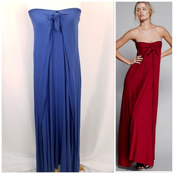 Free People Bianca Maxi Dress Blue Size Small - Picture 2 of 7